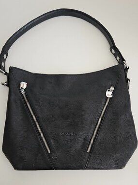 Black Pebbled Leather BOSTANTEN Hobo Bag